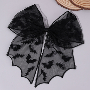 CN Grande Boutique Pince à cheveux en maille faite à la main Pince à cheveux chauve-souris brodée en tulle Accessoires pour cheveux de fête d'<span class=keywords><strong>Halloween</strong></span> pour filles - Product Image 1