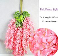 Fleurs artificielles de glycine en gros, guirlandes suspendues en plastique pour la décoration de mariages et de plafonds