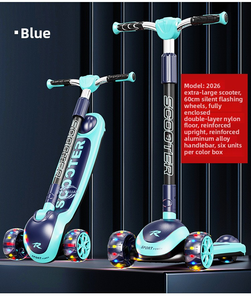 Trottinette pliable à 3 roues pour enfants, roues en PU, lumières LED, musique cool, trottinette pour garçons et filles - Product Image 6