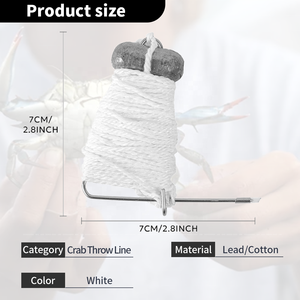 Lenza da lancio per granchi con piombo, lenza per trappola per granchi, lenza manuale per granchi con perno - Product Image 4