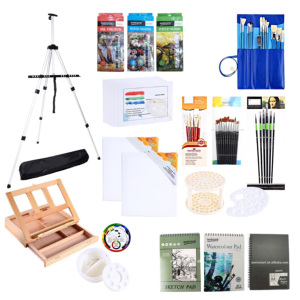 Fournitures d'art professionnelles d'<span class=keywords><strong>artiste</strong></span>, poudlard, avec pinceaux, tampons <span class=keywords><strong>de</strong></span> peinture, toile pour aquarelle et acrylique, 92 pièces, livraison gratuite - Product Image 1