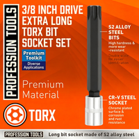 Juego de 12 Puntas Torx con Mango en T, Juego de Llaves de Cabeza Torx Estrella T10 a T60, Acero S2 de Alta Dureza para Reparación de Automóviles