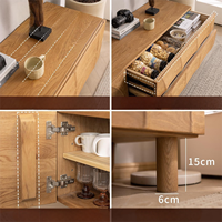 Meuble TV de salon, armoire de rangement en bois, style antique de luxe, durable, petit modèle pour la maison avec 2 compartiments