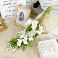 Bouquet de mariée artificiel en lys calla cascade, fleurs de mariage artificielles en forme de goutte, accessoires floraux portatifs pour la photographie de mariage