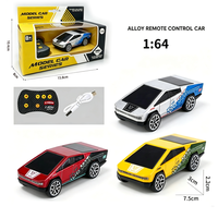Voiture RC de drift en alliage 1:64 avec lumières LED, vitesse réglable, mini voiture télécommandée en métal pour enfants, jeu de bureau, vente en gros