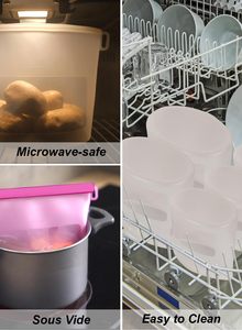 Huamaohengchun Dishwasher Oven Microwave Freezer Safe, Eco-Friendly 100% Platinum Silicone, Leakproof Sous Vide Bags - Product Image 6