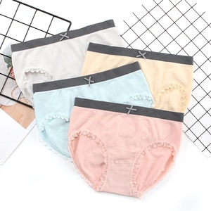 <span class=keywords><strong>Mutandine</strong></span> con fiocco di pizzo Sexy a vita media senza cuciture da ragazza di nuovo stile comode <span class=keywords><strong>mutandine</strong></span> da donna traspiranti - Product Image 1