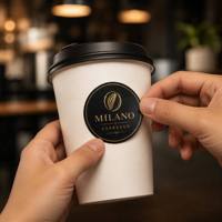 Autocollant découpé sur mesure, imperméable, avec estampage à chaud doré, vinyle mat texturé sable scintillant pour emballage de tasses à café, pots, cadeaux et marquage de marque