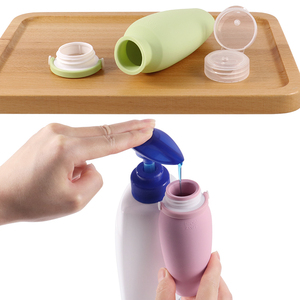 Grosir 90ML wadah sampo portabel besar silikon Set perjalanan lucu antibocor TSA disetujui silikon Set botol ukuran perjalanan - Product Image 3
