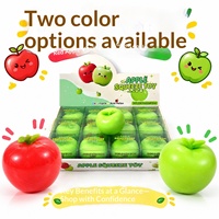 Jouet Squishy Croustillant Pomme Verte Anti-Stress, Gadget Fidget Emballé Transparent pour Jeunes et Adultes d'Âge Moyen