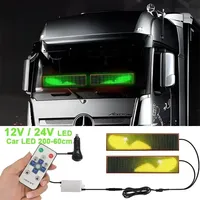 Lumières décoratives LED à pixels 2 en 1 pour camion et voiture, effet œil de démon, avec télécommande, défilement pour tableau de bord et pare-brise, 60/70/80 cm