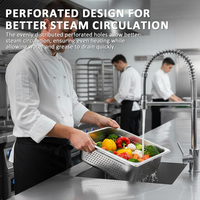 Commerciële geperforeerde GN-bakken, food grade roestvrij staal GN-bak, Gastronorm container, voedselbak voor restaurants, hotels, kantines