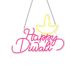 Décorations murales pour la maison, décorations de fond, lumières néon Happy Diwali, enseigne lumineuse à LED, guirlande lumineuse - Product Image 3