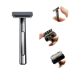 BEIKELIN Twin Blade, diseño de media PROTECCIÓN DE Metal antiguo, cuchillas de acero inoxidable <span class=keywords><strong>para</strong></span> <span class=keywords><strong>afeitado</strong></span> <span class=keywords><strong>corporal</strong></span> seguro <span class=keywords><strong>para</strong></span> hombres con soporte <span class=keywords><strong>para</strong></span> maquinilla de afeitar - Product Image 2