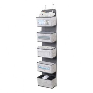 Organizador de Almacenamiento Plegable para Puerta con 5 Bolsillos Grandes, Diseño de Mármol, para Despensa, Guardería, Baño, Armario, Dormitorio - Product Image 2