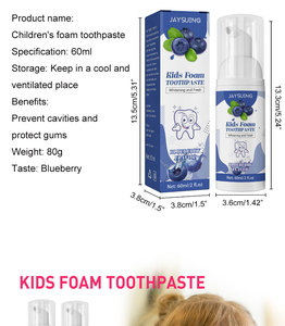 <span class=keywords><strong>Dentifrice</strong></span> Mousse Goût Fruits pour Enfants et Bébés, Nettoyant, Blanchissant et Anti-Taches - Product Image 2