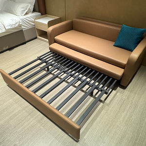 लिविंग रूम सोफा बिस्तर 2 सीटर फोल्डेबल स्लीपर होटल सोफा बिस्तर के लिए चमड़े के परिवर्तनीय डिजाइन तह सोफे बिस्तर - Product Image 1