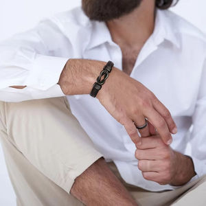 Cadeaux d'anniversaire pour fils de la part de maman, cadeaux de la Saint-Valentin pour fils, bracelets en cuir pour fils, bracelets noués, bijoux - Product Image 2
