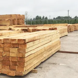 High Quality Solid Pine Wood Board Building Railway Sleepers Wood Train Wooden Sleepers For Sale