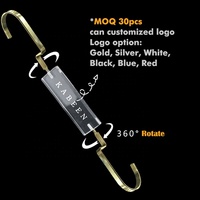 KABEEN-accesorios personalizados para tienda minorista, gancho de metal dorado con logotipo acrílico para sombrero de arranque, estante de exhibición de bolso