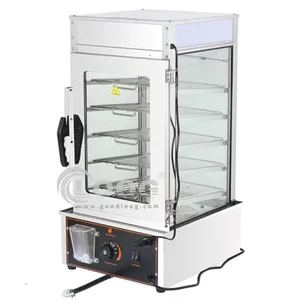 Commerciale elettrico Bun Steamer Display In Vetro Scaldino Showcase/Cibo Cinese Bun Steamer/Pane Steamer per la Vendita