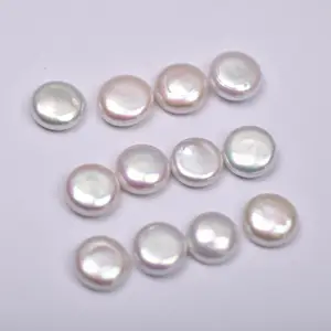 高品质4A白珍珠硬币形状巴洛克天然淡水散装珍珠珠宝制作批发价