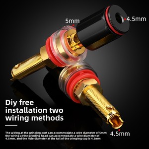 Audiophile đồng nguyên chất mạ vàng M8 thiết bị đầu cuối kết nối solderless chuối cắm ổ cắm loa ràng buộc bài hifi kết nối - Product Image 3