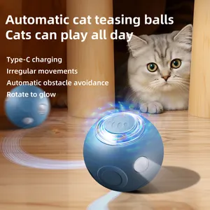 2024 mainan kucing elektrik sensor cerdas ditingkatkan lampu LED isi ulang otomatis mainan hewan peliharaan interaktif bergerak