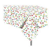 Nappe de table pour fête de Noël Huancai, lumières colorées, nappe en plastique imperméable, nappe jetable pour fournitures de fête de Noël