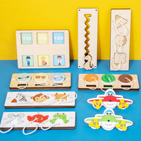 Accesorios de Madera Coloridos para Tablero de Actividades Montessori, Piezas Educativas Hechas a Mano para Tablero Sensorial para Niños