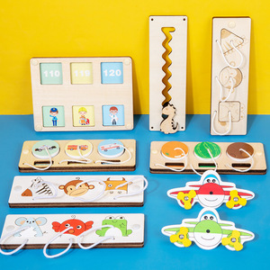 Accessoires pour tableau d'activités Montessori en bois coloré, pièces sensorielles éducatives DIY faites à la main pour enfants - Product Image 2