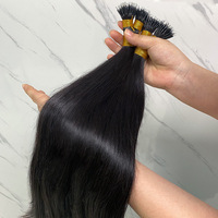 Extensions de cheveux naturels indiens vierges Remy double épaisseur à nano anneaux pré-collés pour femmes, vente en gros