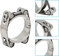Abrazadera de Dos Pernos de Alto Torque SS316 para Conexión de Tubo de Intercooler Automotriz, Anillo de Unión Resistente, Duradero y Confiable