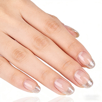 Uñas Postizas Cortas y Redondas Estilo Francés, Lindas y Retro, de ABS, Fáciles de Aplicar, Ecológicas