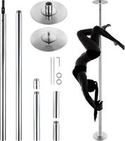 Scène de pole dance portable et légère avec poteau détachable, plateforme de danse compacte pour la pratique du pole dance à domicile