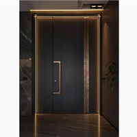 Porte de sécurité en acier de luxe moderne avec serrure multipoints, porte de sécurité en métal ignifuge et insonorisée pour la personnalisation technique