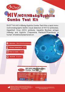 Kit de <span class=keywords><strong>test</strong></span> combiné 4-en-1 DVOT VIH/VHC/AgHBs/<span class=keywords><strong>Syphilis</strong></span> avec résultats en 15 minutes pour usage domestique/médical - Product Image 3