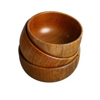 Bol à soupe de grande taille en bois de jujube de style japonais pour enfants, bébés et adultes, vaisselle en bois, bol à nouilles instantanées, logo personnalisé