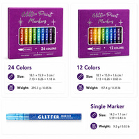 FOX FEEL – ensemble de stylos marqueurs fluorescents double face, 12/24 couleurs, pour écriture sur métal/verre/papier, pour dessin créatif, bricolage, cartes