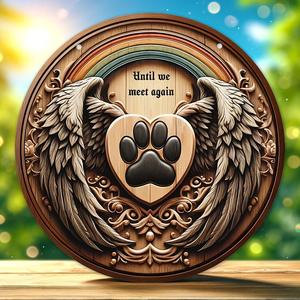 Spot Pet Wings, Paw Prints, Circular Logo, Welcome Door Number, Home Living Room, Wall Hanging, Wooden Slogan, Hanging Board - Product Image 4
