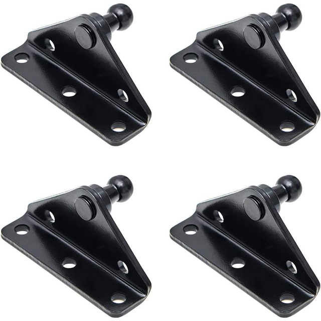 Black 10MM Ball Stud Mounting Bracket Angled L-shaped Gas Strut Mounts for Lift Supports Shocks Spring Prop