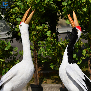 CCAA02 Simulation réaliste d'animal animatronique grandeur nature <span class=keywords><strong>Grue</strong></span> à couronne rouge modèle pour parc - Product Image 6