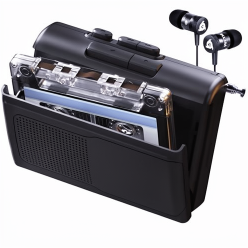 Cassette Player & Recorder AM/FM Walkman Battery Powered USB Connector Built-in Mic Speaker Headphone Jack New (Renewed)