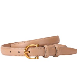 Cintura di Lusso da Donna in Ecopelle Semi-Rotonda con Fibbia in Lega Dorata, Larghezza 2.0CM, Lunghezza Regolabile (80-110cm) - Product Image 2