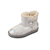 Mode filles rose rivet daim supérieur fausse fourrure cheville femmes plat hiver bottes chaudes chaussures