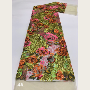 Tessuto in <span class=keywords><strong>Tulle</strong></span> Ricamato con Paillettes Floreali a Rosa G2981, Copertura Completa, 5 Colori, per Abiti da Sera, Costumi da Palcoscenico, Vestiti da Festa - Product Image 1