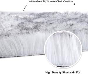 Мягкие меховые подушки из овчины, подушечки для стула, 20X20 дюймов, небольшие коврики из искусственного меха, квадратная площадь - Product Image 4