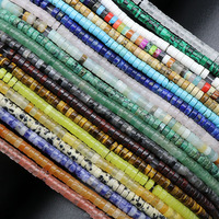 Perles Heishi Entretoises en Pierre Naturelle, Perles Rondelles pour la Fabrication de Bijoux DIY 2x4, 3x6mm, Fil de 38cm