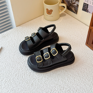 Sandalias de Goma de Color Puro a la Moda, Sandalias de Playa para Verano, Zapatos Planos para Niños Antideslizantes - Product Image 4