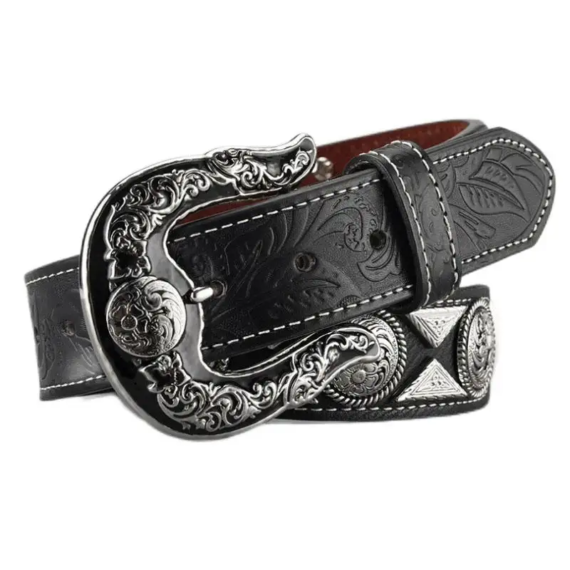 Heren Western Riem Cowboy Country Concho Lederen Riem Voor Jeans Broek Rodeo